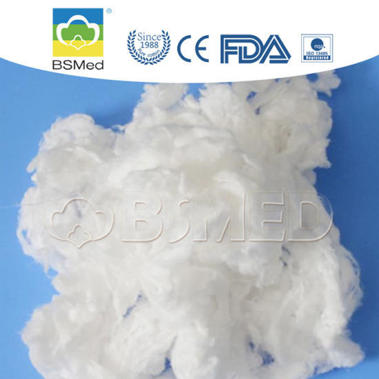 Medical Bleached Raw Cotton Wool Odorless With 13 16mm Fiber Length