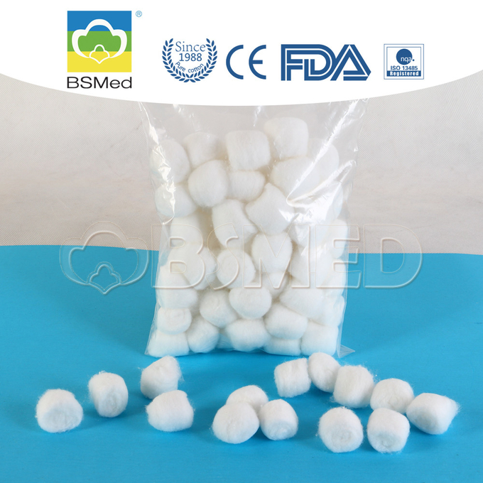 Dental 100 Pure Cotton Balls , Sterile Alcohol Cotton Ball For Medical