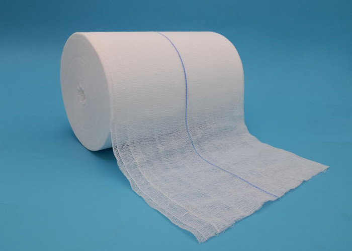 Pure White Color Medical Cotton Gauze 25m / 50m Size For Wound Dressing